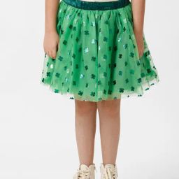 Kate & Oscar Kids Green Floral Print Skirt-image-49
