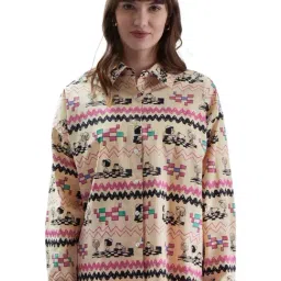 The Souled Store Beige Cotton Printed Shirt-picture-15