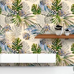 ArtzFolio Printed UV-Resistant Anti-Bacterial Watercolor Tropical Leaves Peel & Stick Wallpaper-image-90