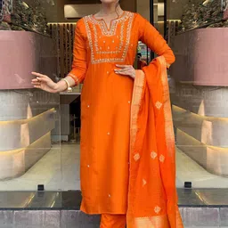 Anni Designer Women Embroidered Kurta with Trousers & With Dupatta-image-71