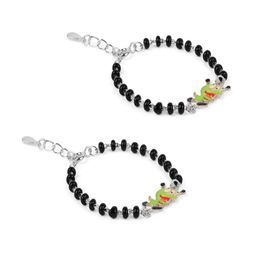Paavni Unisex Kids 2 Sterling Silver Handcrafted Silver-Plated Wraparound Bracelet-image-14