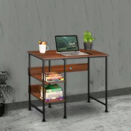 Delite Kom Mystic Acacia Dark Black Metal Computer Desk-image-16
