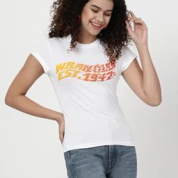 Wrangler Bright White Cotton Graphic T-Shirt-image-7