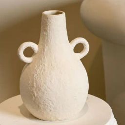 Home4U Celia Textured White Ceramic Vase-28
