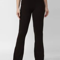 Van Heusen Brown Self Pattern Trousers-40