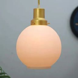 Homesake Glossy Golden Metal Vintage Fixtures Adjustable Frost Globe Hanging Light-image-24