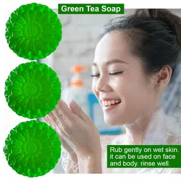 GROOVY Set Of 3 Green Tea Antibacterial Soaps - 100 g Each image 2