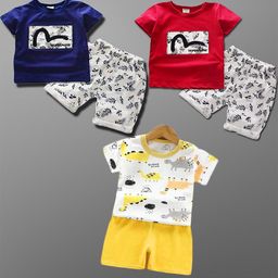 Lofn Unisex Kids Printed T-shirt with Shorts-image-93