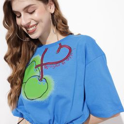 DressBerry Tropical Love Cinch That Waist Crop T-shirt-image-49