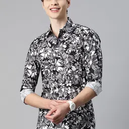 Monsui Men Classic Floral Printed Casual Shirt-image-10