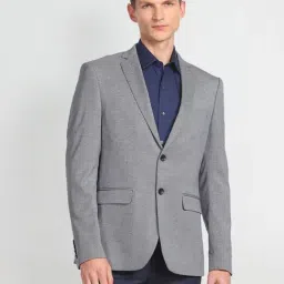 Arrow Blue Regular Fit Self Pattern Blazer-image-92