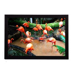 eCraftIndia Multicoloured Flamingos UV Wall Art-image-65