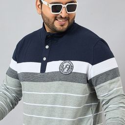 AUSTIVO Men Plus Size Striped Pullover Sweatshirt-picture-31