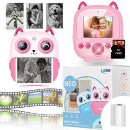 seznik Mini Camera Printer, Click Photo Print, Inkless, Bluetooth HD Print, Android, iOS. Instant Print (Neo-Pink) image 1