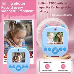 seznik Mini Camera Printer, Click Photo Print, Inkless, Bluetooth HD Print, Android, iOS. Instant Print (Neo-Blue) image 4