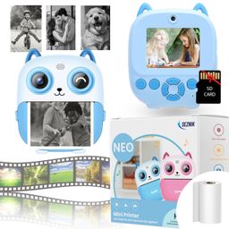 seznik Mini Camera Printer, Click Photo Print, Inkless, Bluetooth HD Print, Android, iOS. Instant Print (Neo-Blue) image 1