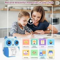 seznik Mini Camera Printer, Click Photo Print, Inkless, Bluetooth HD Print, Android, iOS. Instant Print (Neo-Blue) image 5