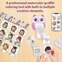 seznik Mini Camera Printer, Click Photo Print, Inkless, Bluetooth HD Print, Android, iOS. Instant Print (Neo-Pink) image 5