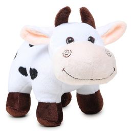 Lattice Plush Cow Soft Toy White - Length 20 cm-11