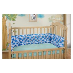 DearJoy Baby Crib Bedding Bumper Teddy Print - Blue-16