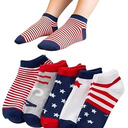 MOMISY 5 Pairs Girl Boys Tube Socks Toddlers Infant Solid Color Boat Spring and Autumn Socks Stretch Baby kids Sock (Flag, 1 Year to 3 Year)-15