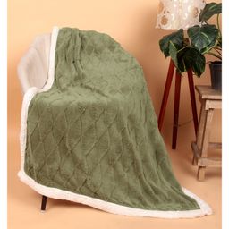 Butterthief Cozy Super Soft Warm Double Layered Kids Sherpa Blanket - Olive Green-image-86