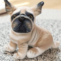 Tickles Cute Bull Dog Soft Stuffed Plush Animal Toy for Kids Birthday Gift (Size: 20 cm; Color: Brown)-image-95