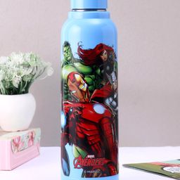 Cello Puro Steel Benz Icon Water Bottle With Marvel Avengers Print Light Blue - 520 ml.-picture-10