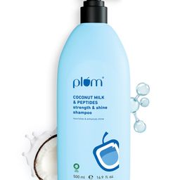 Plum Coconut Shampoo for Dull Hair with Coconut Milk and Peptides for Soft & Silky Hair I 22x Softer Hair I Shampoo for Women and Men | 500 ml - Light Blue-image-33