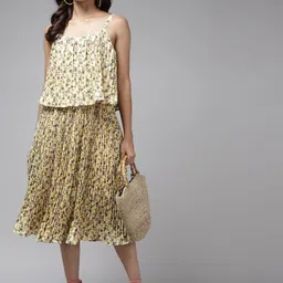 BAESD Floral Printed Georgette A-Line Midi Dress-picture-39