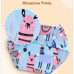 Babyhug Free Size Reusable Cloth Diaper without Inserts Cactus Print - Light Blue image 4