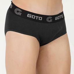 GOTO Mid-Rise Hipster Briefs COTTON BLENDED BRIEF OUTER ELASTIC BLACK image 3