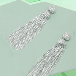 KPOP Silver-Plated Contemporary Rhinestone Stud Drop Earrings-55
