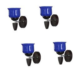 1ST TIME Pack Of 4 Blue & Black Glass Cylinder Shaped Wall Lamp-picture-4