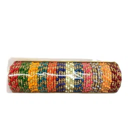 FEMMIBELLA Set Of 12 Cubic Zircon Studded Glass Bangles image 3