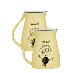 Clay Craft Fine Ceramic Jumble Printed Milk/Tea/Coffee Mugs - 2 Piece - 350 ml each - For Home/Office/Gifting Purpose image 2