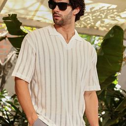 Campus Sutra Men Self Design Polo Collar Cotton T-shirt-image-66