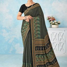 all about you Ethnic Motifs Pure Crepe Bagru Saree-picture-14
