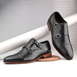 NICO NERINI Men Leather Formal Monk Shoes-picture-20
