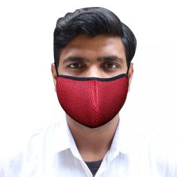 Oriley ORSM09 Air Mesh 3 Layer Face Mask with Adjustable Headband Red-image-85