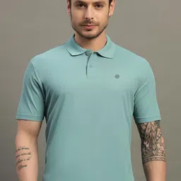 RENUOVO Men Polo Collar Applique T-shirt-picture-40