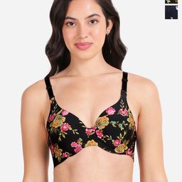 shyaway Pack of 2 Floral Balconette Bra - Medium Coverage Underwired Lightly Padded-image-50