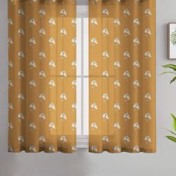 SPACES DRAPE STORY Boho Floral Camel Brown Polyester 5 ft Sheer Window Curtains - Set of 2-image-15