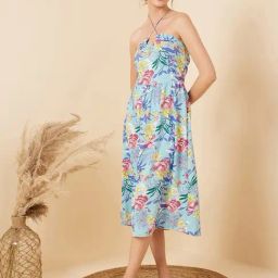 Rare Blue Printed A-Line Dress-image-92