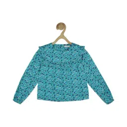 Peter England Kids Turquoise Floral Print Full Sleeves Top-picture-36