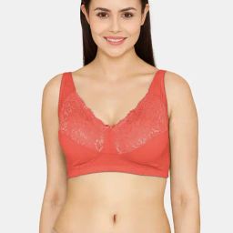 Zivame Orange Lace Half Coverage Non-Wired Everyday Bra-picture-25