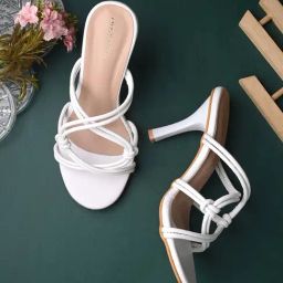 Clog London Women's White Cross Strap Stiletto-image-31