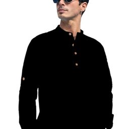 EdinWolf Men India Slim Fit Mandarin Collar Solid Cotton Casual Shirt-image-79