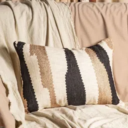 ALCOVE White & Black Ethnic Motifs Rectangle Cushion Covers-image-6