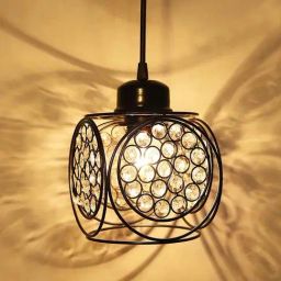 Homesake Black Metal Matt Crystal Ring Cube Hanging Light-image-55